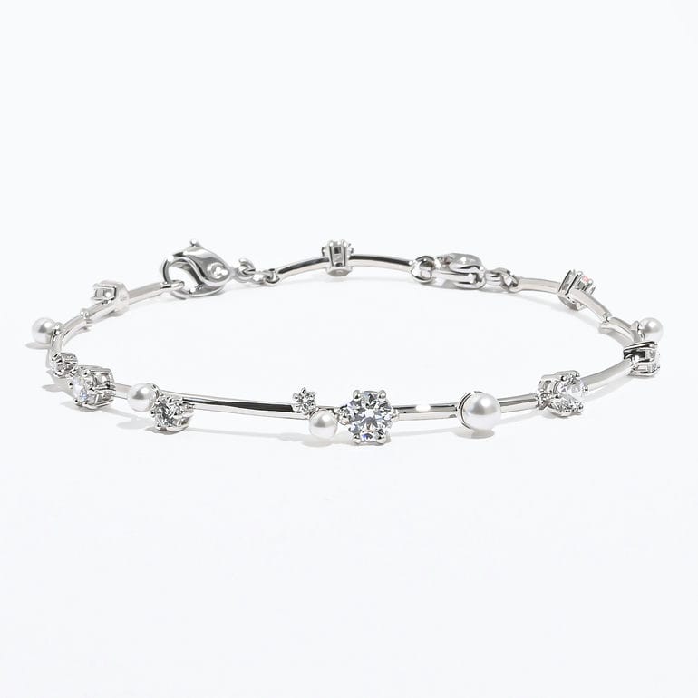 スワロフスキー SWAROVSKI ブレスレット Constella Tennis コンステラ クリスタルパール クリア シルバー 5707511 ジュエリー アクセサリー【スペシャルラッピング660円(別売り)】