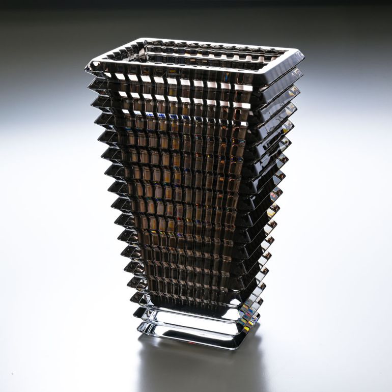 バカラ 名入れ対応 Baccarat ベース 花瓶 アイ EYE スクエア グレー L 30cm 2802306 【熨斗対応】 インテリア オブジェ 置物 洋食器　<br>【スペシャルラッピング1100円(別売り)】