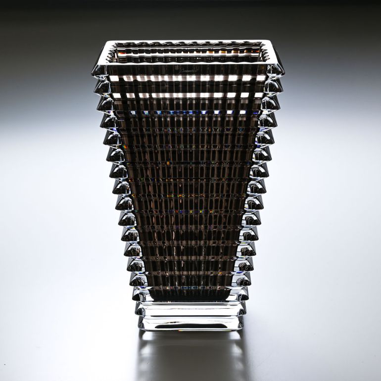 バカラ 名入れ対応 Baccarat ベース 花瓶 アイ EYE スクエア グレー L 30cm 2802306 【熨斗対応】 インテリア オブジェ 置物 洋食器　<br>【スペシャルラッピング1100円(別売り)】