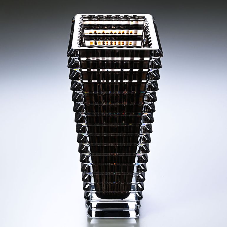 バカラ 名入れ対応 Baccarat ベース 花瓶 アイ EYE スクエア グレー L 30cm 2802306 【熨斗対応】 インテリア オブジェ 置物 洋食器　<br>【スペシャルラッピング1100円(別売り)】