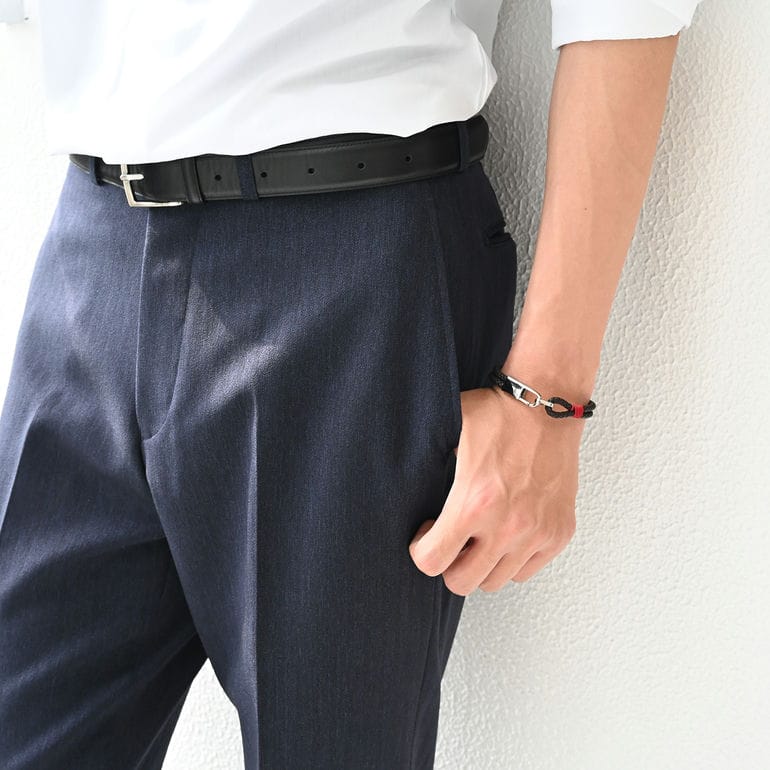 モンアート MONART ブレスレット Mサイズ メンズ ウーブンレザー ブラウン BR/102 B M Made in Italy 名入れ可有料 正規代理店