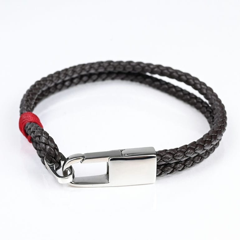 モンアート MONART ブレスレット Mサイズ メンズ ウーブンレザー ブラウン BR/102 B M Made in Italy 名入れ可有料 正規代理店