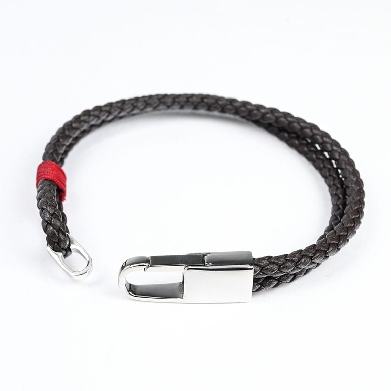 モンアート MONART ブレスレット Mサイズ メンズ ウーブンレザー ブラウン BR/102 B M Made in Italy 名入れ可有料 正規代理店