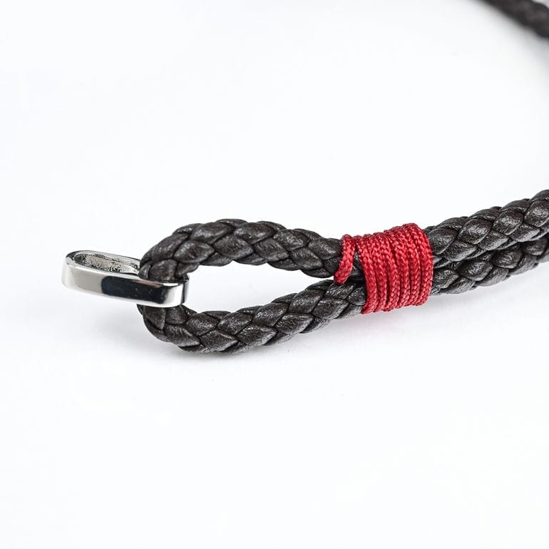 モンアート MONART ブレスレット Mサイズ メンズ ウーブンレザー ブラウン BR/102 B M Made in Italy 名入れ可有料 正規代理店