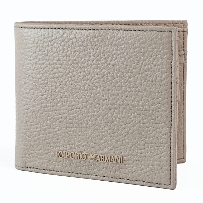【名入れ可有料】エンポリオ アルマーニ EMPORIO ARMANI 二つ折り財布 イーグルロゴ 小銭入れ付 メンズ グレージュ Y4R167 Y068E U6168 ウォレット レザー 折財布 【スペシャルラッピング660円(別売り)】