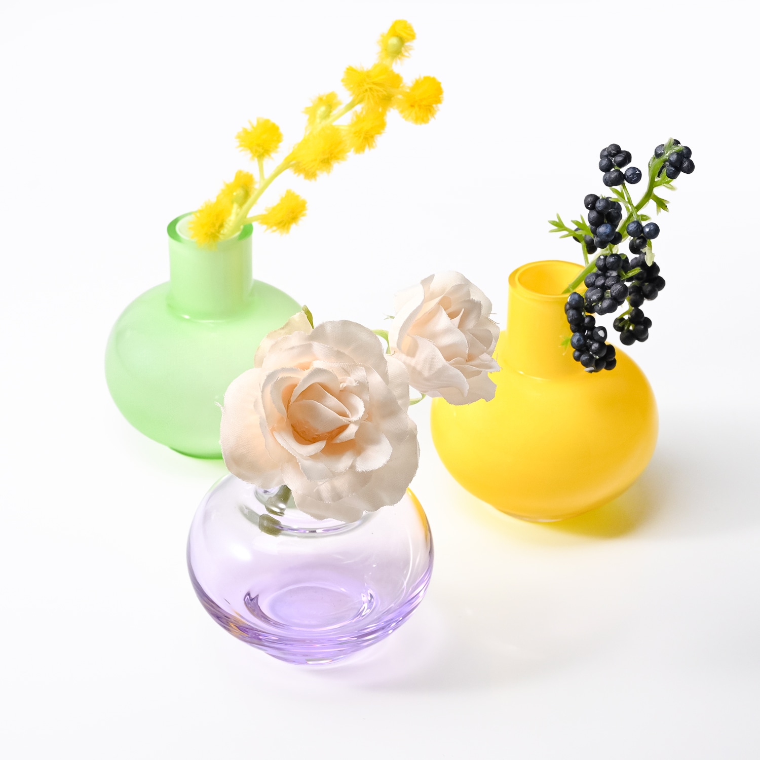 マリメッコ marimekko ベース ミニ 花瓶 3個セット イエロー