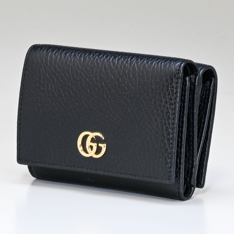 グッチ GUCCI 財布 三つ折財布 ミニ財布 レディース プチ マーモント ダブルG レザー ブラック 474746 CAO0G 1000 【スペシャルラッピング660円(別売り)】
