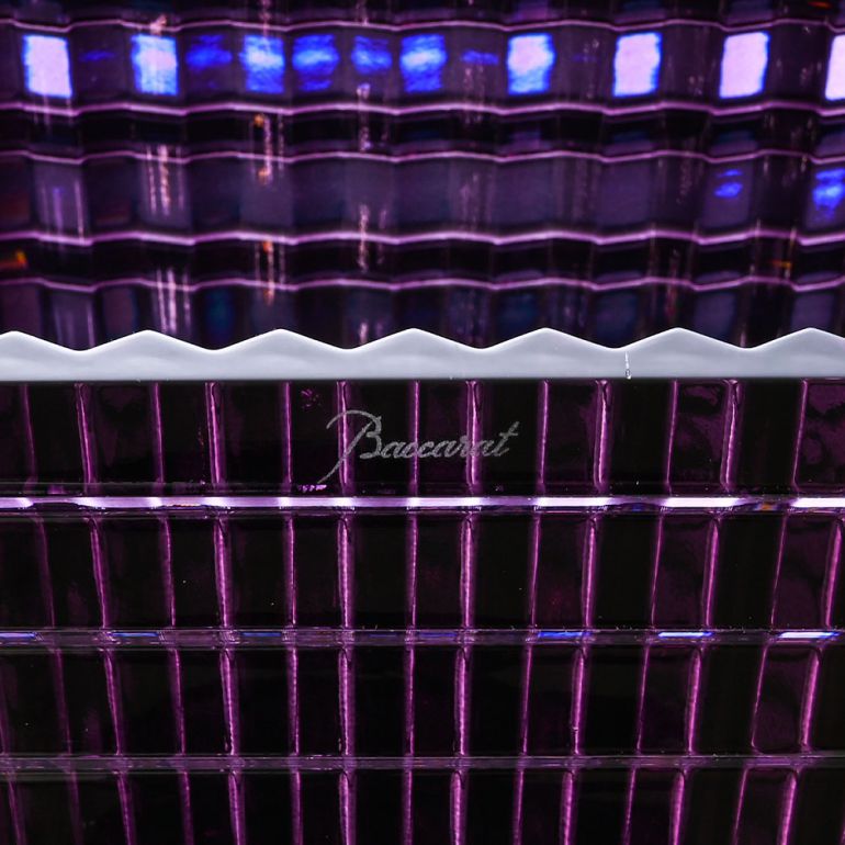 Baccarat バカラ　花瓶　フラワーベース　アイベーススクエアS パープル Baccarat バカラ花瓶フラワーベースアイベーススクエアS パープル
