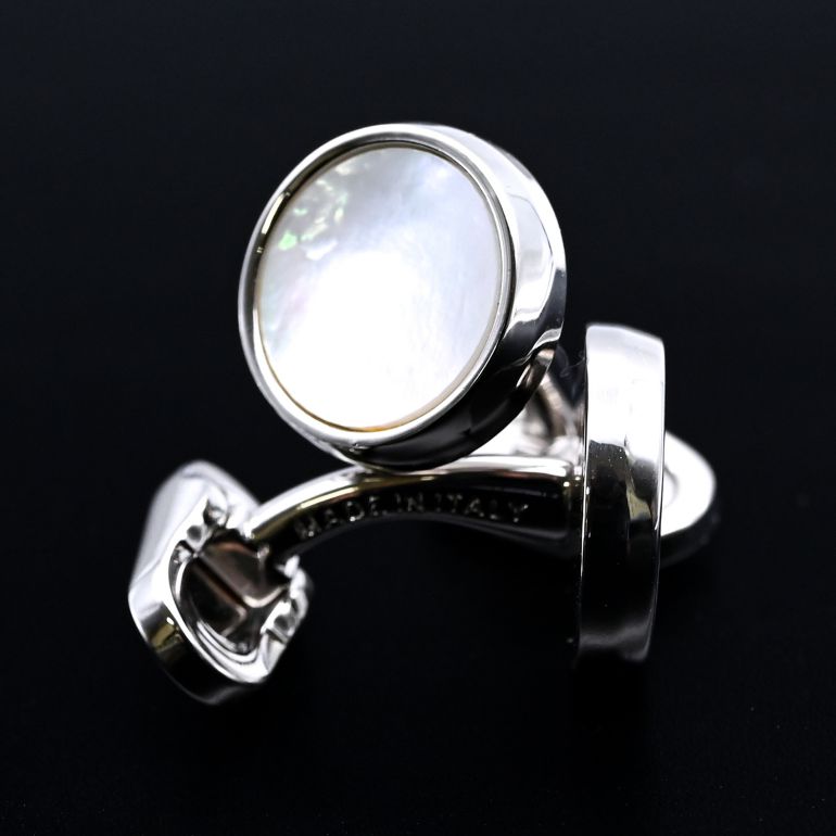 モンアート MONART カフス ネクタイピン セット メンズ シルバー マザーオブパール SP RGC A TC SP A Made in Italy 名入れ可有料 半貴石 正規代理店