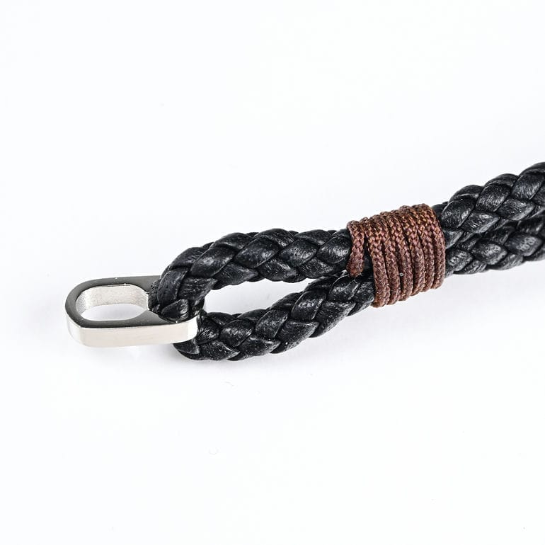 モンアート MONART ブレスレット Mサイズ メンズ ウーブンレザー ブラック BR/102 C M Made in Italy 名入れ可有料 正規代理店