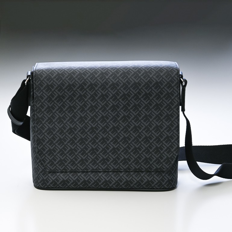 ライトブラウン/ブラック ダンヒル レザー メッセンジャーバッグ