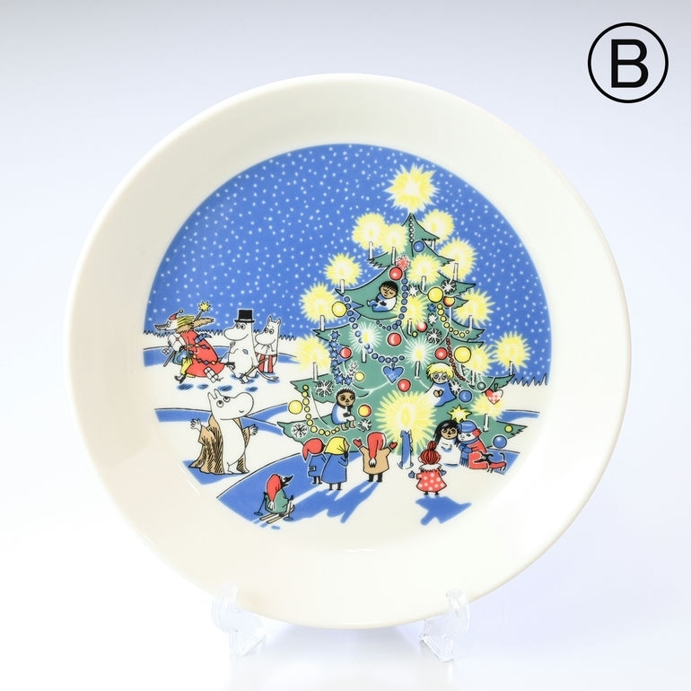 アラビア ムーミン　クリスマスプレート プレートスタンド付き アラビア ムーミン クリスマスプレート プレートスタンド付き