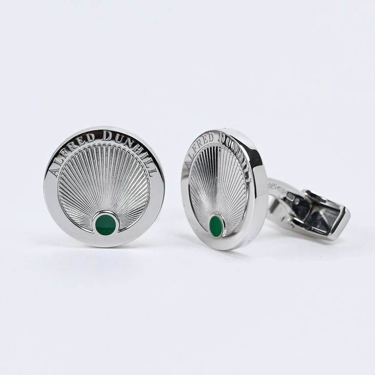 ダンヒル dunhill カフス カラーストーン グリーン こし ペリドットカラー