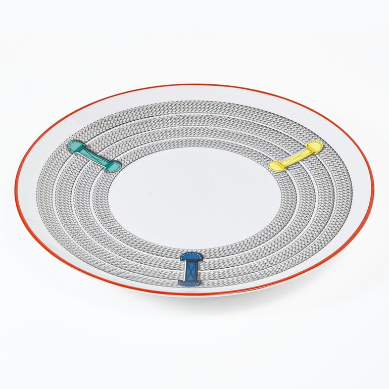 エルメス HERMES デザートプレート 21cm ペア トレサージュ エケストル Tressages  questres 馬具 飾り紐 57007P2 057007P2 洋食器 中皿 高級<br>【スペシャルラッピング660円(別売り)】