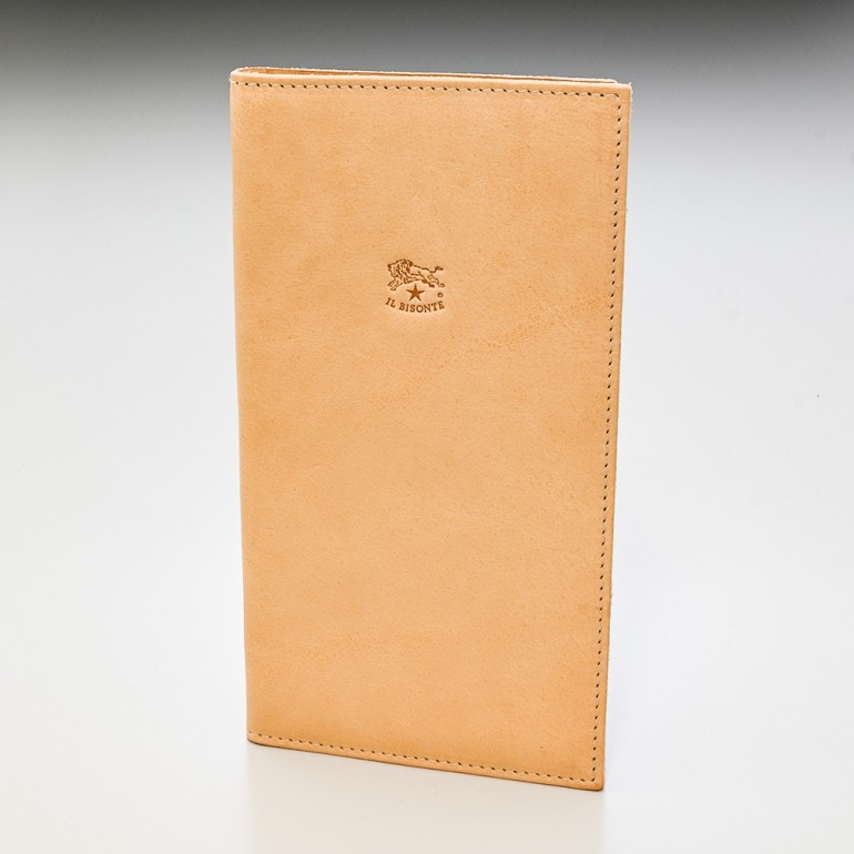 イルビゾンテ IL BISONTE 財布 長財布 カウハイドレザー フラップ ナチュラル ヌメ C0616 P 120 箔押し名入れ可有料 【スペシャルラッピング660円(別売り)】