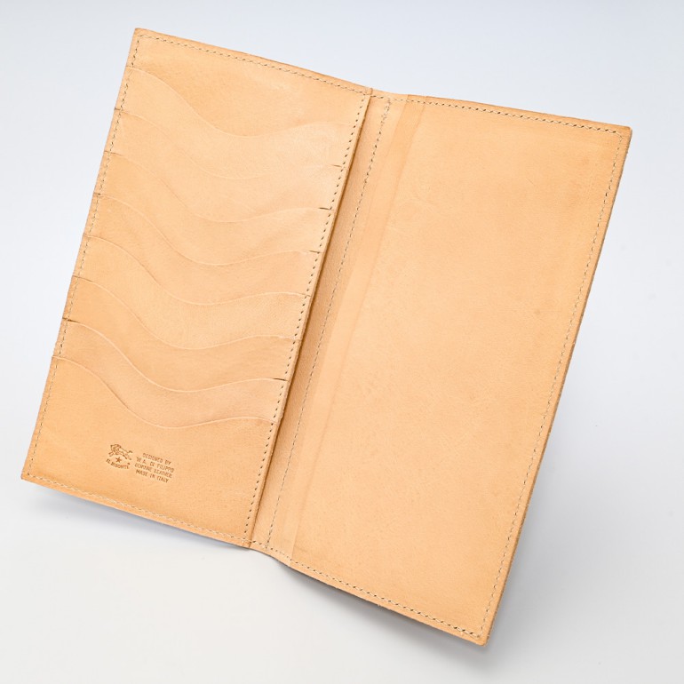 イルビゾンテ IL BISONTE 財布 長財布 カウハイドレザー フラップ ナチュラル ヌメ C0616 P 120 箔押し名入れ可有料 【スペシャルラッピング660円(別売り)】