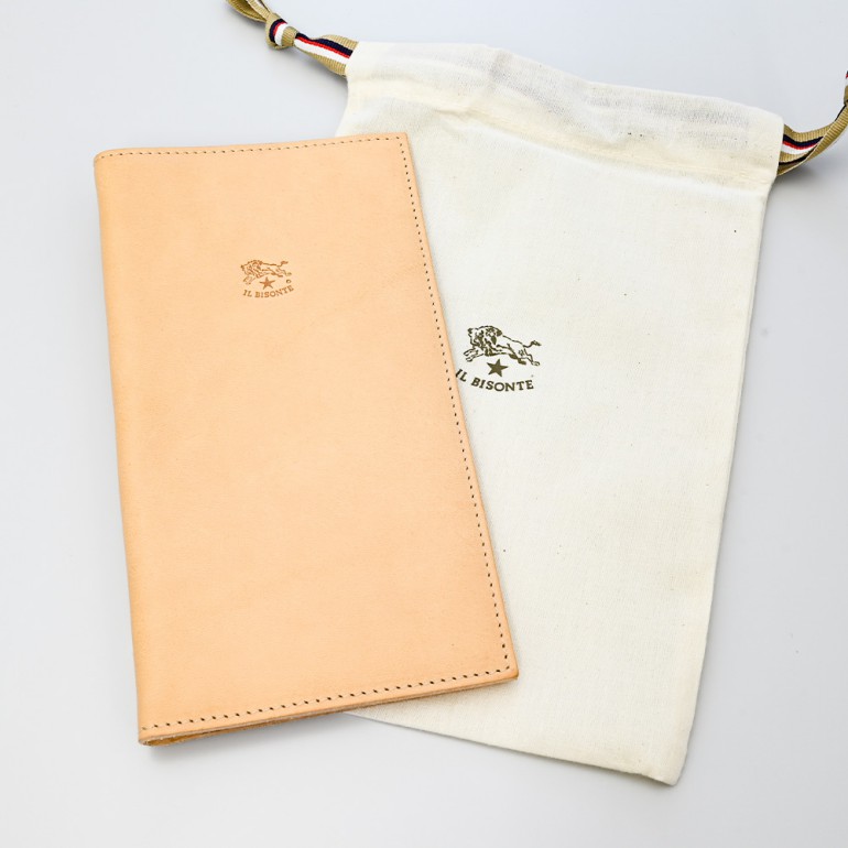 イルビゾンテ IL BISONTE 財布 長財布 カウハイドレザー フラップ ナチュラル ヌメ C0616 P 120 箔押し名入れ可有料 【スペシャルラッピング660円(別売り)】