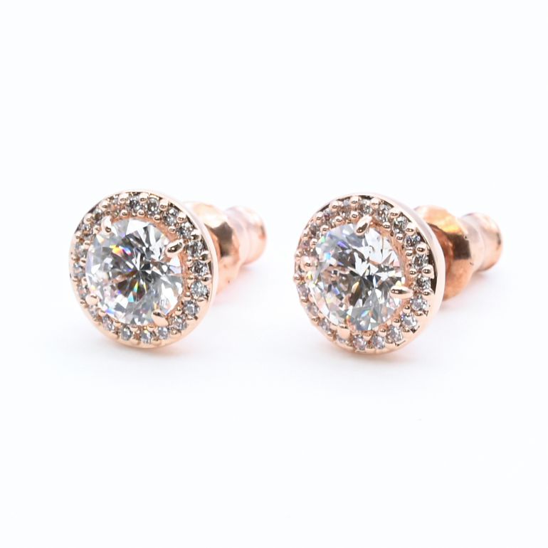 スワロフスキー SWAROVSKI ピアス レディース Constella コンステラ スタッドピアス ラウンドカット ローズゴールド クリア 5636275【スペシャルラッピングB対応(別売り)】