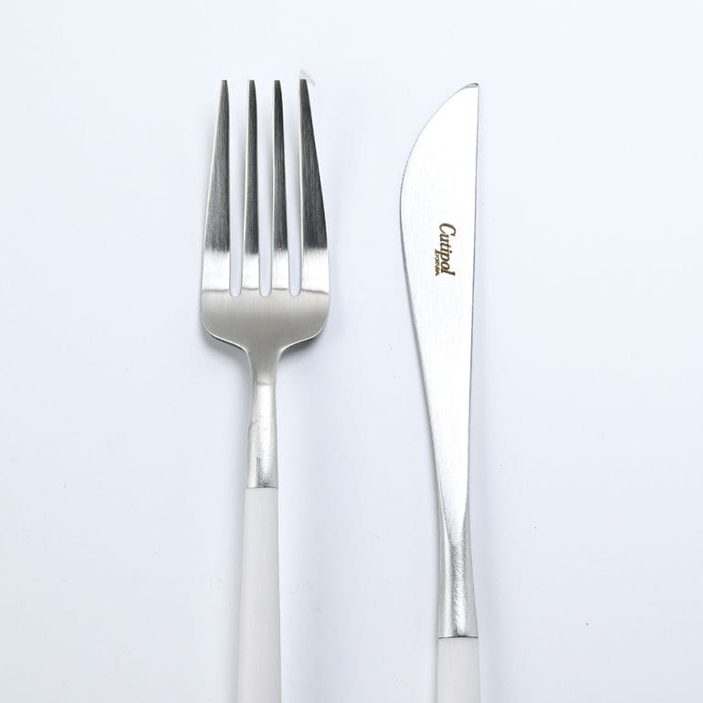 クチポール Cutipol GOA ゴア シルバー×ホワイト 6点セット ディナー ナイフ フォーク 洋食器【名入れ対応】【スペシャルラッピング660円(別売り)】