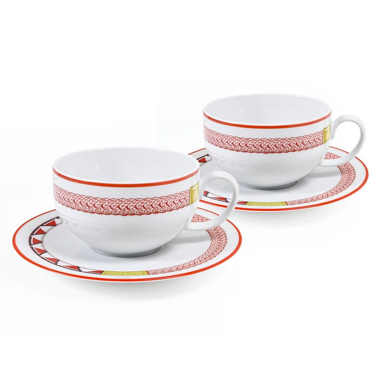 エルメス HERMES ティーカップ&ソーサー 200ml ペア トレサージュ