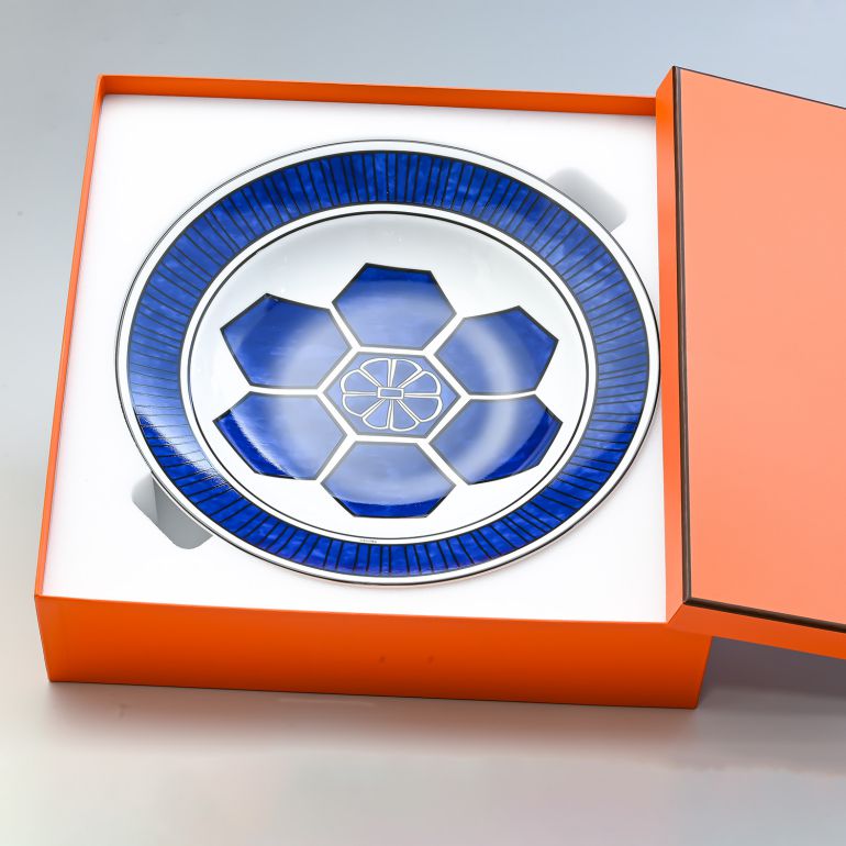 １点限【新品】エルメス　ブルーダイユール　ラウンドディーププラッター深皿42cm ラウンドプラッター ディープ 〈ブルー ダイユール〉 | Hermès