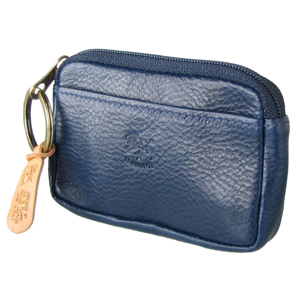 イルビゾンテ IL BISONTE コインケース メンズ レディース バケッタレザー ファスナー 小銭入れ ネイビー C0747 EP 866【スペシャルラッピング660円(別売り)】