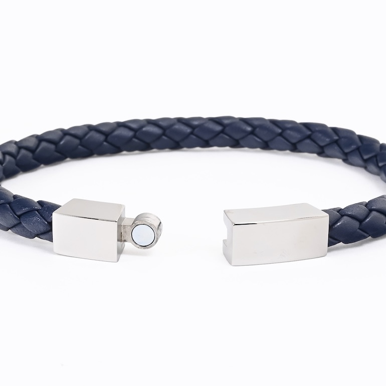 モンアート MONART ブレスレット Sサイズ メンズ レディース ウーブンレザー ネイビー BR/81 C S Made in Italy 名入れ可有料 正規代理店