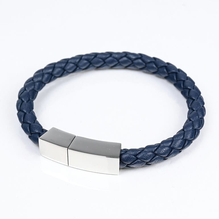 モンアート MONART ブレスレット Sサイズ メンズ レディース ウーブンレザー ネイビー BR/81 C S Made in Italy 名入れ可有料 正規代理店