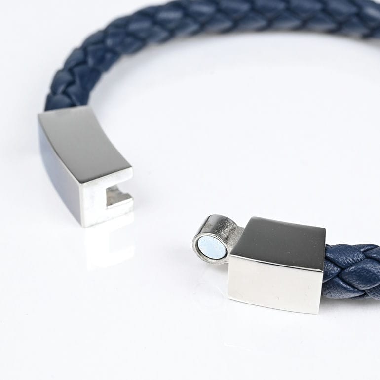 モンアート MONART ブレスレット Sサイズ メンズ レディース ウーブンレザー ネイビー BR/81 C S Made in Italy 名入れ可有料 正規代理店