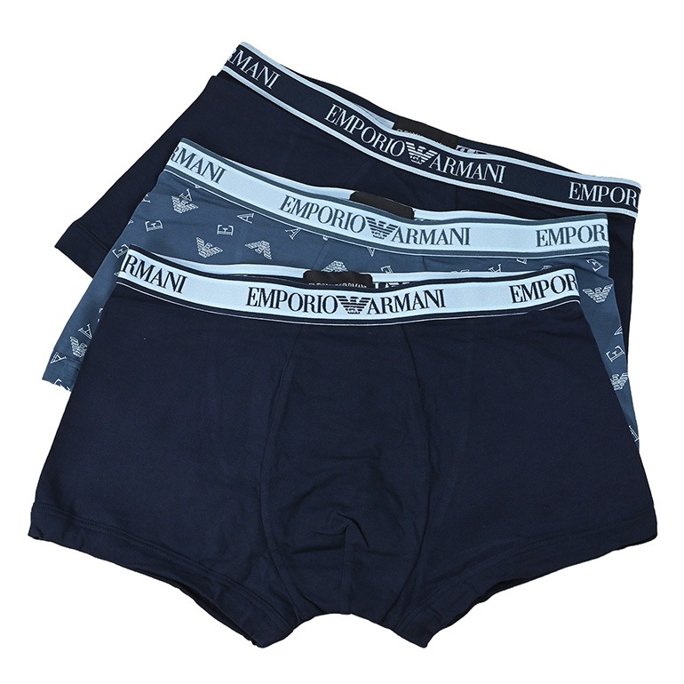 【スペシャルラッピング付】エンポリオ アルマーニ EMPORIO ARMANI ボクサーパンツ 3枚セット 包装紙23種類から選べる 下着 アンダーウェア ブランドロゴ 3パック 全3サイズ メンズ