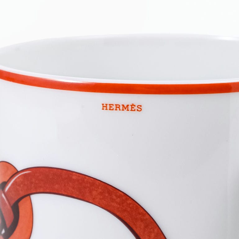 エルメス HERMES マグカップ NO1 300ml トレサージュ エケストル Tressages questres 馬具 飾り紐 57031P 057031P 洋食器 高級<br>【スペシャルラッピング660円(別売り)】