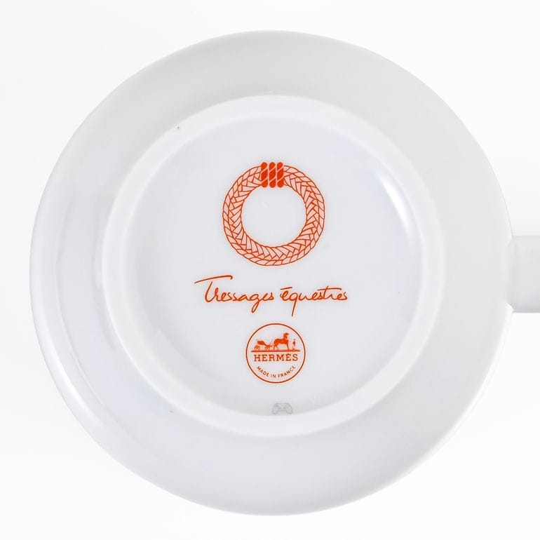 エルメス HERMES マグカップ NO1 300ml トレサージュ エケストル Tressages questres 馬具 飾り紐 57031P 057031P 洋食器 高級<br>【スペシャルラッピング660円(別売り)】