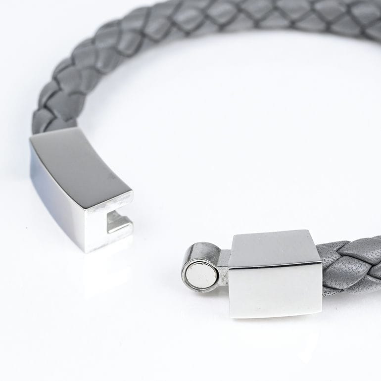 モンアート MONART ブレスレット Sサイズ メンズ レディース ウーブンレザー グレー BR/81 B S Made in Italy 名入れ可有料 正規代理店