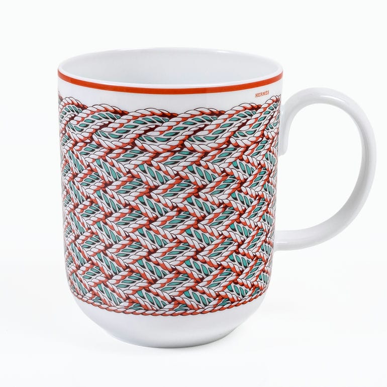 エルメス HERMES マグカップ NO2 300ml  トレサージュ エケストル Tressages  questres 馬具 飾り紐 57131P 057131P 洋食器 高級<br>【スペシャルラッピング660円(別売り)】