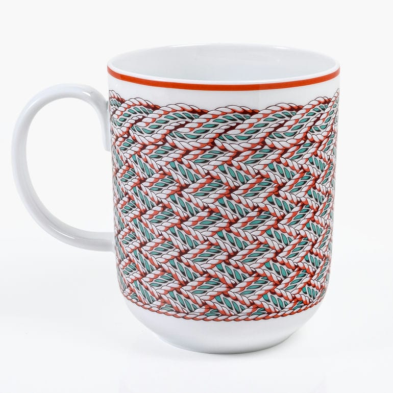 エルメス HERMES マグカップ NO2 300ml  トレサージュ エケストル Tressages  questres 馬具 飾り紐 57131P 057131P 洋食器 高級<br>【スペシャルラッピング660円(別売り)】