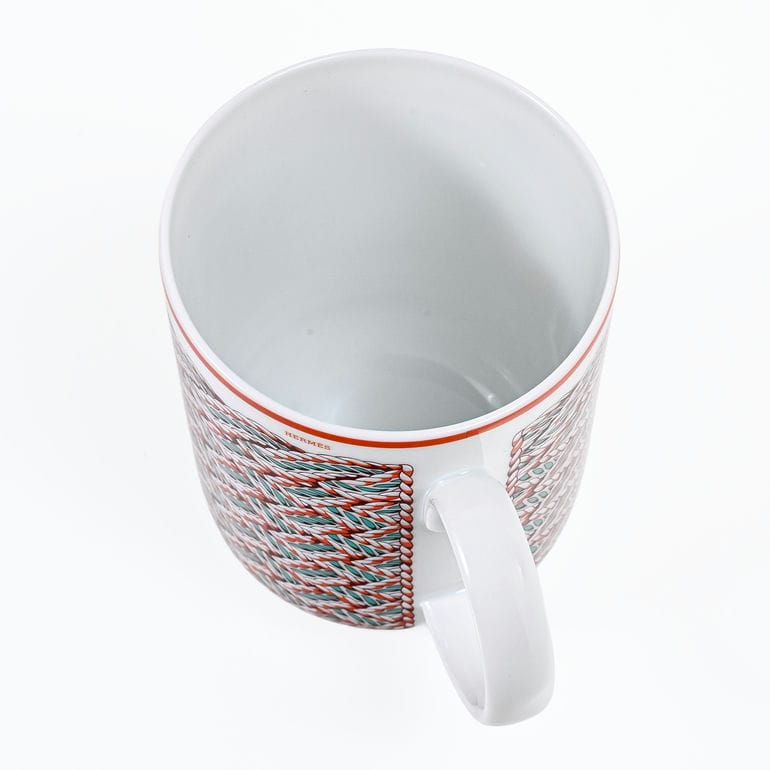 エルメス HERMES マグカップ NO2 300ml  トレサージュ エケストル Tressages  questres 馬具 飾り紐 57131P 057131P 洋食器 高級<br>【スペシャルラッピング660円(別売り)】