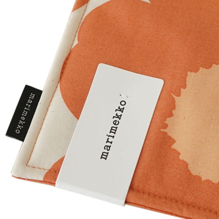 マリメッコ marimekko ポットホルダー 鍋敷き Pieni UNIKKO ウニッコ アプリコット×オフホワイト 071133 834 名入れ  刺しゅう可有料 北欧雑貨 北欧デザイン