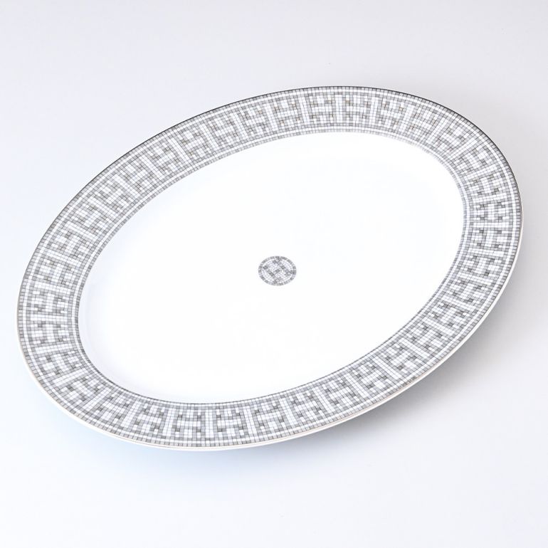 エルメス HERMES モザイク ヴァンキャトル オーバルプレート 37cm 035027P 大皿 洋食器 名入れ可有料 【スペシャルラッピング1100円(別売り)】