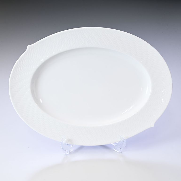 マイセン 波の戯れ ホワイト プラッター オーバル 35cm Meissen 000001-29307-1 洋食器 【ドイツ本国の紙袋別売り】【スペシャルラッピング660円(別売り)】