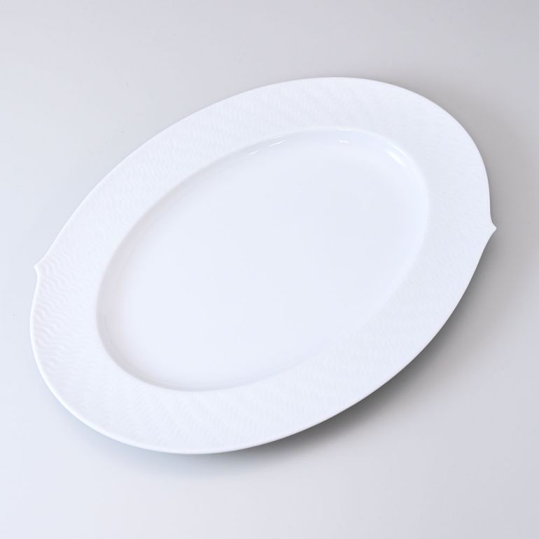 マイセン 波の戯れ ホワイト プラッター オーバル 35cm Meissen 000001-29307-1 洋食器 【ドイツ本国の紙袋別売り】【スペシャルラッピング660円(別売り)】