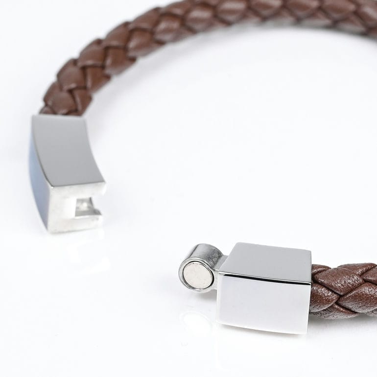 モンアート MONART ブレスレット Sサイズ メンズ レディース ウーブンレザー ブラウン BR/81 A S Made in Italy 名入れ可有料 正規代理店