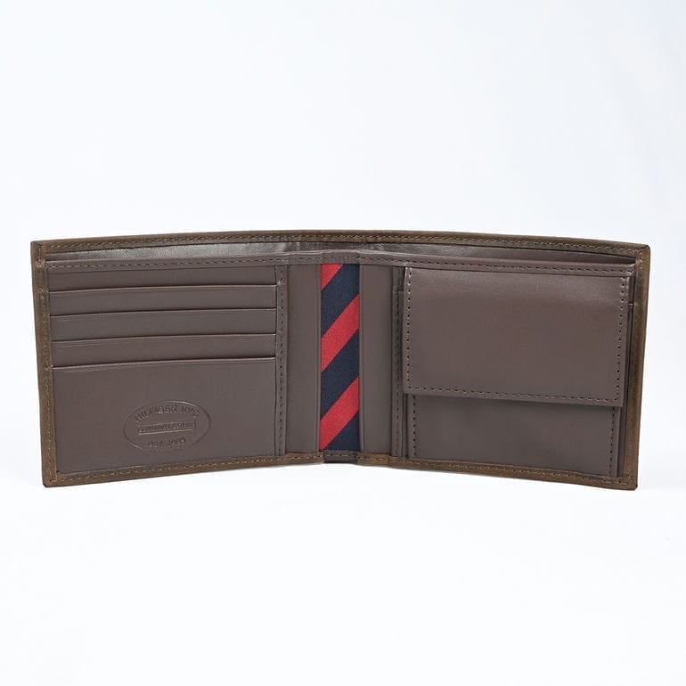 トミーヒルフィガー 二つ折り財布 JOHNSON CC AND COIN メンズ ブラウン高品質 高品質ヨーロッパ輸入モデル AM00659 041 BROWN ウォレット 折財布 折りたたみ 名入れ可有料 工賃別売り 箔押し
