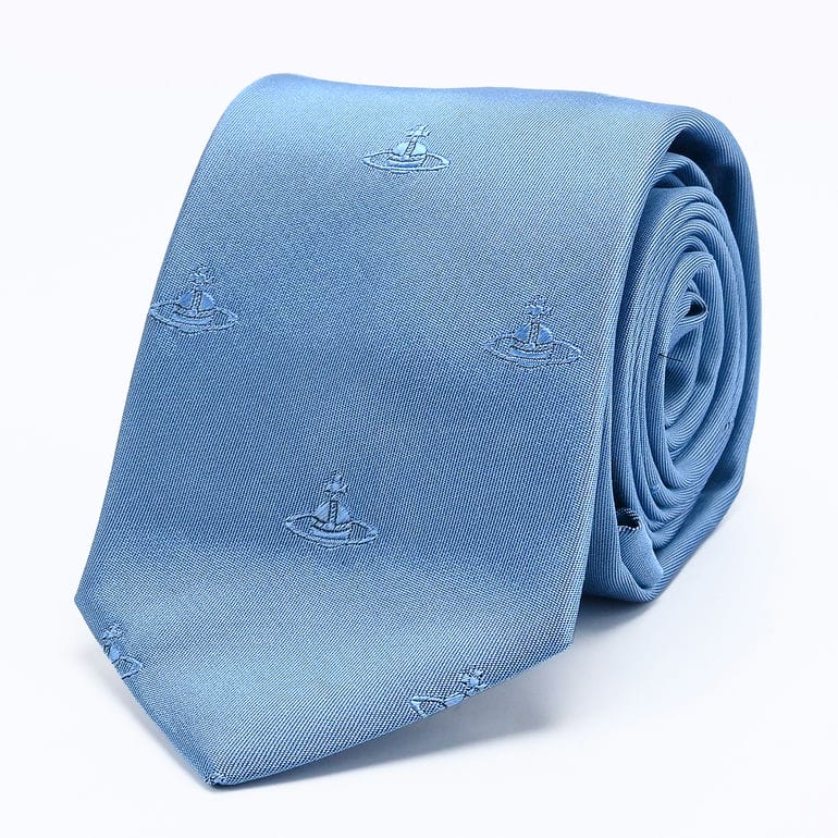 ヴィヴィアンウエストウッド Vivienne Westwood ネクタイ 7cm シルク100% ライトブルー 81050001 W00TS LIGHT BLUE K403