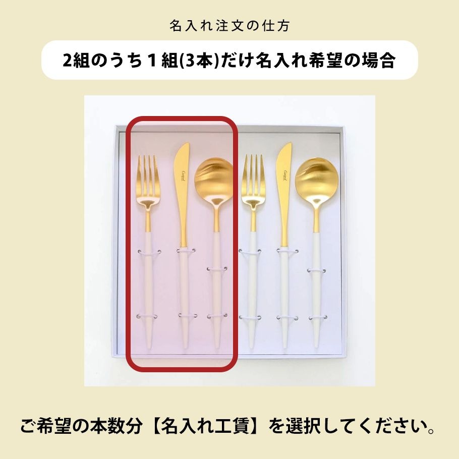 クチポール Cutipol GOA ゴア ホワイト/ゴールド 6点セット ディナー ナイフ フォーク スプーン 洋食器【名入れ対応】【スペシャルラッピング660円(別売り)】