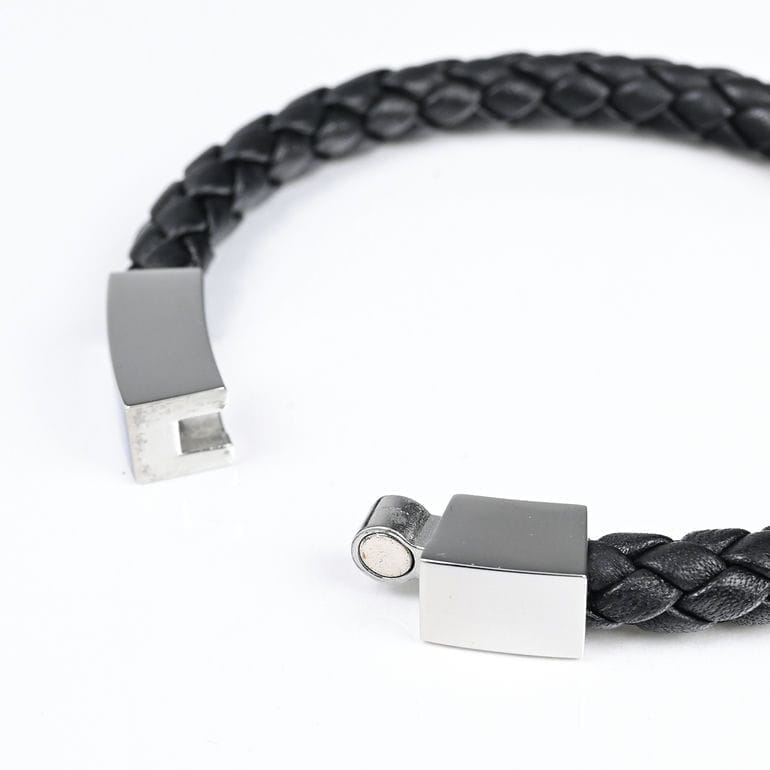 モンアート MONART ブレスレット Sサイズ メンズ レディース ウーブンレザー ブラック BR/81 S Made in Italy 名入れ可有料 正規代理店