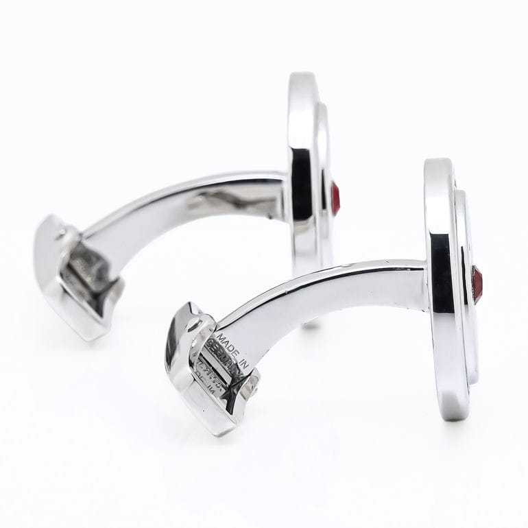 【名入れ可有料】ダンヒル dunhill カフス カフリンクス カフスボタン アロイ メンズ シルバー クリスタルレッド DU24FUS8201040 英国 <br>【スペシャルラッピング660円(別売り)】