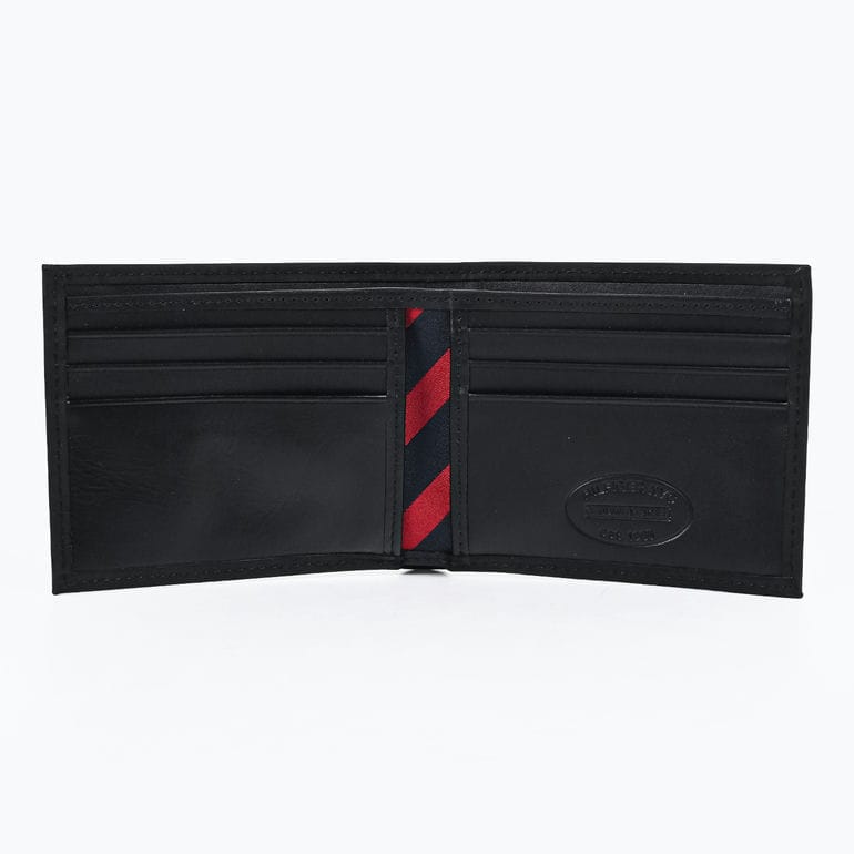 【名入れ可有料】高品質ヨーロッパ輸入モデル トミーヒルフィガー TOMMY HILFIGER 二つ折り財布 小銭入れなしメンズ JOHNSON MINI CC WALLET ブラック AM0AM00663 002 BK ウォレット 折財布<br>【スペシャルラッピング660円(別売り)】
