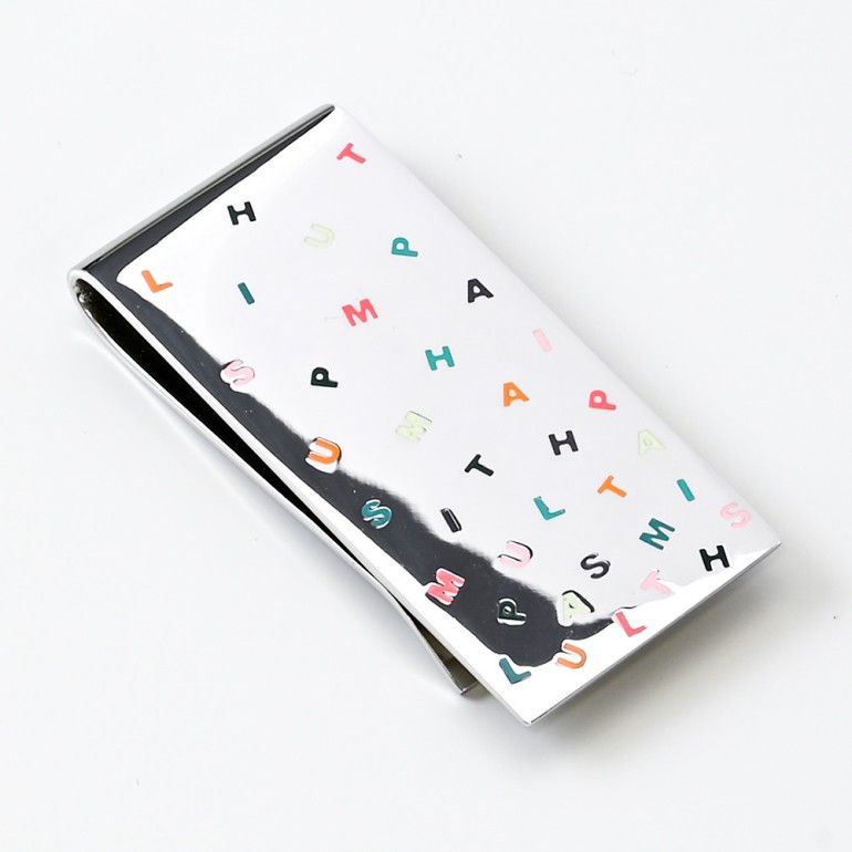 ポールスミス Paul Smith マネークリップ マルチカラー ロゴ シルバー MONE ECLOGO 96 名入れ可有料【スペシャルラッピング660円(別売り)】