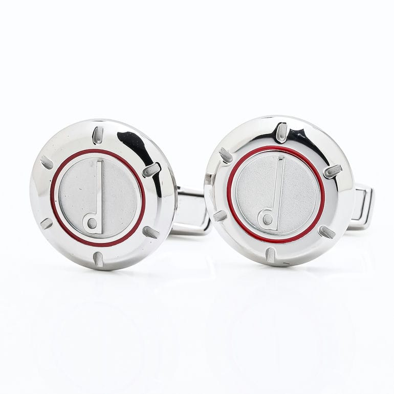【名入れ可有料】ダンヒル dunhill カフス カフリンクス カフスボタン パドロック メンズ シルバー レッドリング DU24FUS8203040 英国 <br>【スペシャルラッピング660円(別売り)】