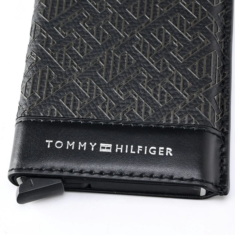 【名入れ可有料】高品質ヨーロッパ輸入モデル トミーヒルフィガー TOMMY HILFIGER カードケース カードホルダー モノグラム METAL CC HOLDER ブラック AM0AM12783 BDS BLACK【スペシャルラッピング660円(別売り)】